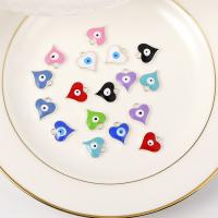 Evil Eye Pendants Zinc Alloy Heart plated DIY & enamel nickel lead & cadmium free Approx Sold By Bag