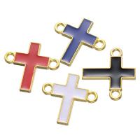 Cross Zink legering Stik, Zinc Alloy, Kryds, forgyldt, du kan DIY & emalje, flere farver til valg, nikkel, bly & cadmium fri, 18.80x17.80mm, Ca. 200pc'er/Bag, Solgt af Bag