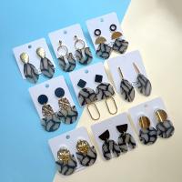 Polymer Clay Earring with Zinc Alloy handmade fashion jewelry & for woman Sold By Pair