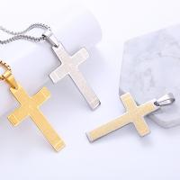 Stainless Steel Jewelry Necklace 304 Stainless Steel Cross plated Unisex Length Approx 60 cm Sold By PC