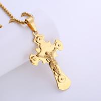 Jewelry Cruach dhosmálta muince, 316 Cruach dhosmálta, Cross, plátáilte, unisex, órga, Fad Thart 60 cm, Díolta De réir PC