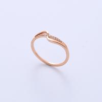 Zirkoon roestvrij staal vinger ring, 316 Roestvrij staal, plated, verschillende grootte voor keus & micro pave zirconia & voor vrouw, rose goud kleur, Verkocht door PC