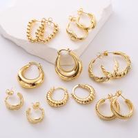 Brass Stud Earring plated & for woman golden Sold By Pair