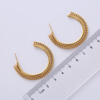 Roestvrij staal Stud Earrings, 304 roestvrij staal, met Plastic Pearl, plated, verschillende stijlen voor de keuze & voor vrouw, gouden, Verkocht door pair