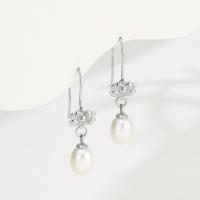 925 Boucles d’oreilles Sterling Silver Drop & Dangle, Argent sterling 925, bijoux de mode, plus de couleurs à choisir, protéger l'environnement, sans nickel, plomb et cadmium, Vendu par PC