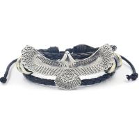 Koeienhuid Armband, met Zinc Alloy, Eagle, plated, multilayer & uniseks, meer kleuren voor de keuze, Lengte Ca 7 inch, Verkocht door PC