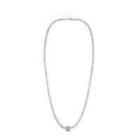 Titan stål halsband, Square, mode smycken & Unisex, ursprungliga färgen, Längd Ca 60 cm, Säljs av PC