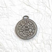 Pendentif en acier inoxydable Cadre, Acier inoxydable 304, Plat rond, poli, DIY, couleur originale, protéger l'environnement, sans nickel, plomb et cadmium, 28mm, Vendu par PC