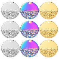 Stainless Steel Pendants 304 Stainless Steel Flat Round Vacuum Ion Plating DIY Sold By PC