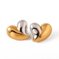 Stainless Steel Stud Earrings 304 Stainless Steel Heart Vacuum Ion Plating fashion jewelry & for woman Sold By Pair