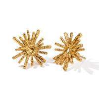 Stainless Steel Stud Earrings 304 Stainless Steel 18K gold plated fashion jewelry & for woman golden Sold By Pair