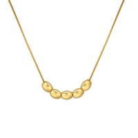 Collier d'acier titane, avec 1.97inch chaînes de rallonge, bijoux de mode & pour femme, doré, 6mm, Longueur Environ 17.72 pouce, Vendu par PC