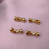 Brass Sieraden Sluitingen, Messing, plated, DIY & micro pave zirconia, meer kleuren voor de keuze, nikkel, lood en cadmium vrij, 7x22mm, Verkocht door PC