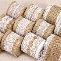 Burlap Ribbon, Leinen, DIY & verschiedene Größen vorhanden, keine, verkauft von Spule