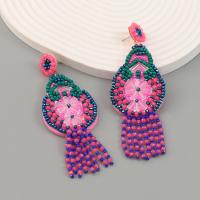 Pendientes, Seedbead, con resina & aleación de zinc, hecho a mano, Joyería & para mujer, multicolor, libre de níquel, plomo & cadmio, 119x41mm, Vendido por UD