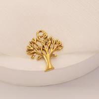 Roestvrij stalen sieraden Hangers, 304 roestvrij staal, Tree of Life, DIY & hol, gouden, 21x17mm, Verkocht door PC