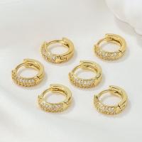 Cubic Zirconia Micro Pave Brass Earring 6 pieces & fashion jewelry & micro pave cubic zirconia & for woman golden nickel lead & cadmium free Sold By Set