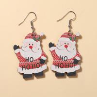 Wood Drop Earring Christmas Design & fashion jewelry & for woman Sold By Pair