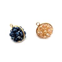 Quartz Gemstone Pendants Brass with Quartz gold color plated DIY nickel lead & cadmium free Sold By PC