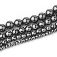 Perles hématites amagnétiques, hématite non magnétique, Rond, DIY & normes différentes pour le choix, noire, Vendu par Environ 38 cm brin