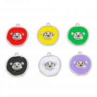 Zinc Alloy Enamel Pendants Round plated DIY nickel lead & cadmium free Approx Sold By Bag