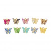 Zinc Alloy Enamel Pendants Butterfly plated DIY nickel lead & cadmium free Approx Sold By Bag