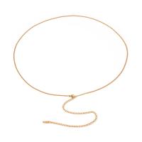 Körperschmuck-Kette, 304 Edelstahl, plattiert, Modeschmuck, goldfarben, Länge 65 cm, verkauft von PC