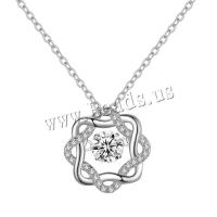 Circón cúbico micr3ofono pavimenta collar de plata esterlina, plata de ley 925, con 5CM extender cadena, chapado, micro arcilla de zirconia cúbica & para mujer, más colores para la opción, longitud aproximado 40 cm, Vendido por UD