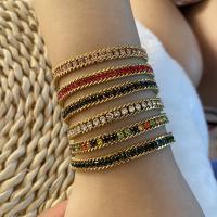 304 Stainless Steel Bracelet with 5cm extender chain Vacuum Ion Plating fashion jewelry & for woman & with rhinestone Length Approx 18 cm Sold By PC