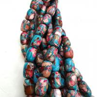 Gemstone Jewelry Beads Impression Jasper barrel polished DIY mixed colors Sold Per Approx 38 cm Strand