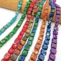 Grânulos de gemstone jóias, A pedra do rei, Praça, polido, DIY, Mais cores pare escolha, 10x10mm, Aprox 38PCs/Strand, vendido por Strand