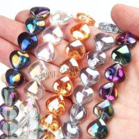 Fashion Glasperler, Glas, Heart, forgyldt, du kan DIY, flere farver til valg, 13x14mm, 10pc'er/Bag, Solgt af Bag