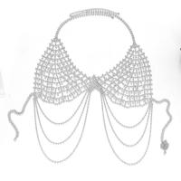 Körperschmuck-Kette, Zinklegierung, plattiert, Modeschmuck & für Frau & mit Strass, keine, frei von Nickel, Blei & Kadmium, verkauft von PC