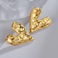 Stainless Steel Stud Earrings 304 Stainless Steel Heart plated fashion jewelry & for woman gold nickel lead & cadmium free Sold By Pair