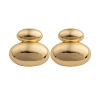 Messing oorbelknoppen, plated, voor vrouw, gouden, 23x24x9mm, Verkocht door pair