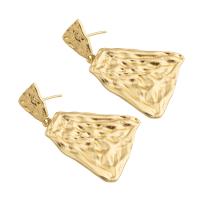 Messing oorbelknoppen, plated, voor vrouw, gouden, 46x30x2mm, Verkocht door pair