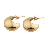 Messing oorbelknoppen, plated, voor vrouw, gouden, 18x9x9mm, Verkocht door pair