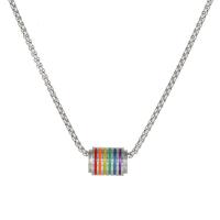 Stainless Steel Jewelry Necklace 304 Stainless Steel plated Unisex & enamel original color Length Approx 60 cm Sold By PC