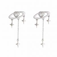 Fashion Fringe Oorbellen, Zinc Alloy, silver plated, mode sieraden & voor vrouw & met strass, nikkel, lood en cadmium vrij, 65x20mm, Verkocht door pair