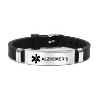 Bracelets en silicone, Acier inoxydable 304, avec silicone, unisexe & modèles différents pour le choix, noire, Longueur Environ 20 cm, Vendu par PC