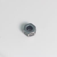 Titanium Steel Large Hole Bead Hexagon DIY original color 9.50mm Sold By PC