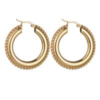 Acier inoxydable Levier Retour Earring, Acier inoxydable 304, Placage, bijoux de mode & pour femme, doré, 38mm, Vendu par paire