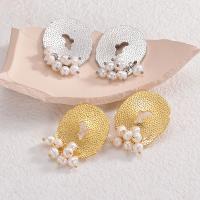 Stainless Steel Drop Earring 304 Stainless Steel with Plastic Pearl plated fashion jewelry & for woman Sold By Pair