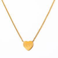 Stainless Steel Jewelry Necklace 304 Stainless Steel with 1.97inch extender chain Heart 18K gold plated fashion jewelry & for woman golden 15mm Length Approx 15.75 Inch Sold By PC