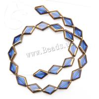 Modne szklane koraliki, Szkło, Rhombus, DIY, dostępnych więcej kolorów, 15x10mm, około 22komputery/Strand, sprzedane przez Strand