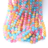 Handgemaakte Lampwork Beads, Ronde, DIY & verschillende grootte voor keus, multi-gekleurde, Per verkocht Ca 38 cm Strand