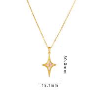 Collana in ottone di stesa Micro zircone cubico, with 304 acciaio inox, with 5CM extender chain, placcato, Micro spianare cubic zirconia & per la donna, nessuno, Lunghezza Appross. 40 cm, Venduto da PC