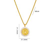 Cubic Zircon Micro Pave Brass Necklace with 304 Stainless Steel plated micro pave cubic zirconia & for woman Length Approx 60 cm Sold By PC