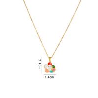 Collana in ottone di stesa Micro zircone cubico, with 304 acciaio inox, with 5CM extender chain, placcato, Micro spianare cubic zirconia & per la donna & smalto, nessuno, Lunghezza Appross. 45 cm, Venduto da PC