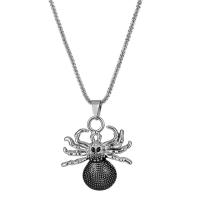 alliage de zinc collier, araignée, Placage, Bijoux d'Halloween & pour homme, Longueur Environ 24.6 pouce, Vendu par PC